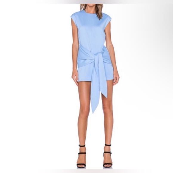 C/Meo Collective Hands On Tie Waist Dress Light Pastel Blue - Picture 2 of 12